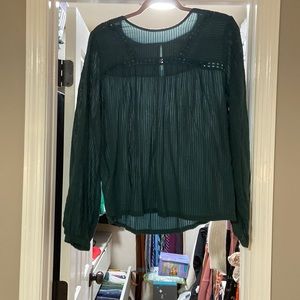 NWOT Loft Emerald Green Long Sleeve Blouse